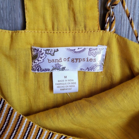 Paris Mustard Yellow Striped Culotte Jumpsuit - Picture 10 of 16